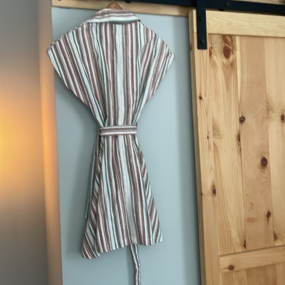 Roxy Dress Size XS Beachward Linen Cotton Blend Striped Button Front Shirtdress - Picture 6 of 8